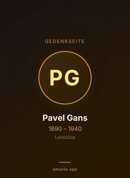 Gedenkportrait von Pavel Gans