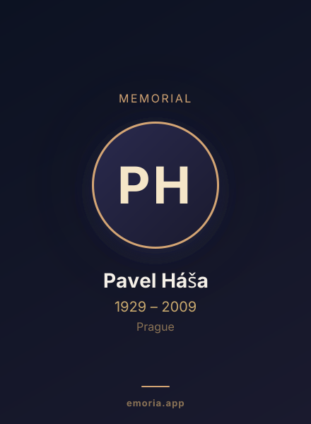 Memorial portrait of Pavel Háša