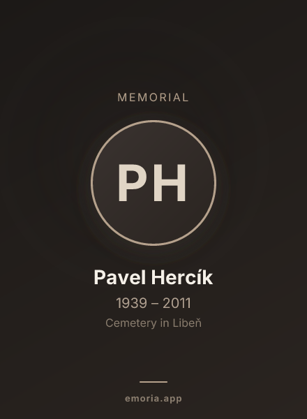 Memorial portrait of Pavel Hercík