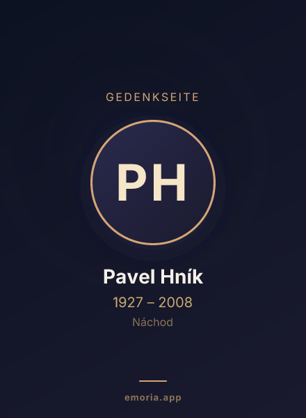 Gedenkportrait von Pavel Hník