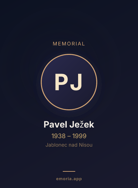 Memorial portrait of Pavel Ježek