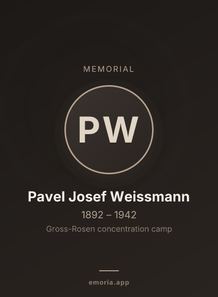 Memorial portrait of Pavel Josef Weissmann