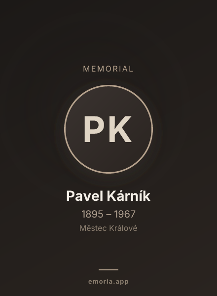 Memorial portrait of Pavel Kárník