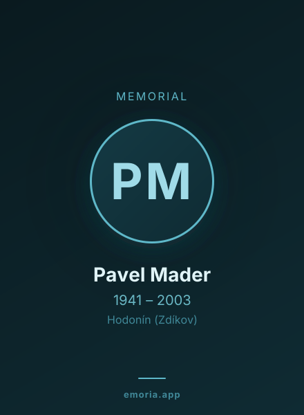 Memorial portrait of Pavel Mader