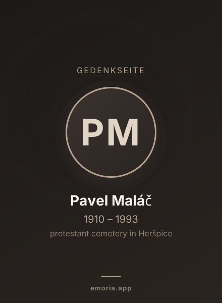 Gedenkportrait von Pavel Maláč