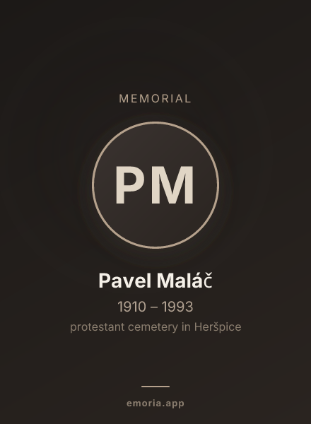 Memorial portrait of Pavel Maláč