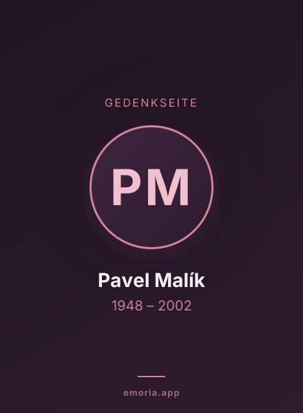 Gedenkportrait von Pavel Malík