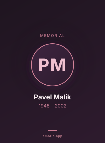 Memorial portrait of Pavel Malík