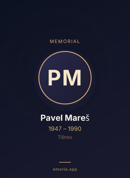 Memorial portrait of Pavel Mareš