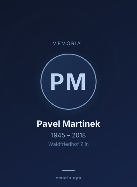 Memorial portrait of Pavel Martinek