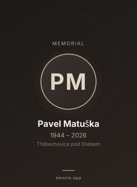 Memorial portrait of Pavel Matuška