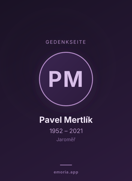 Gedenkportrait von Pavel Mertlík