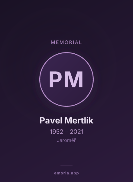 Memorial portrait of Pavel Mertlík