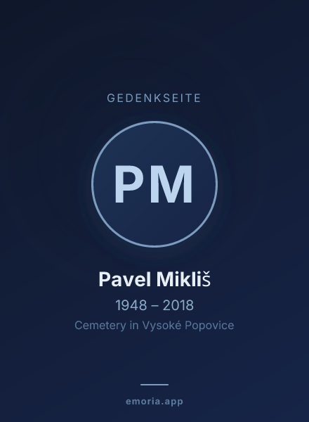Gedenkportrait von Pavel Mikliš
