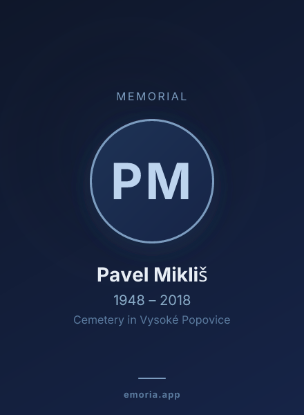 Memorial portrait of Pavel Mikliš