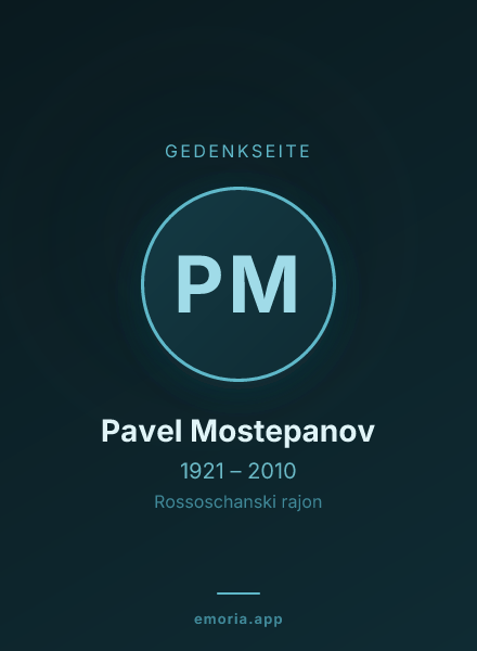 Gedenkportrait von Pavel Mostepanov
