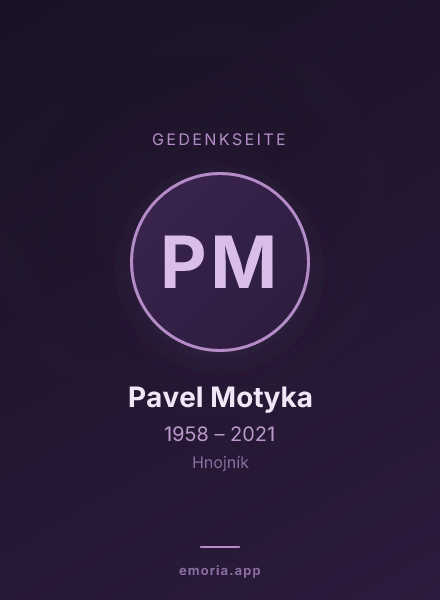 Gedenkportrait von Pavel Motyka