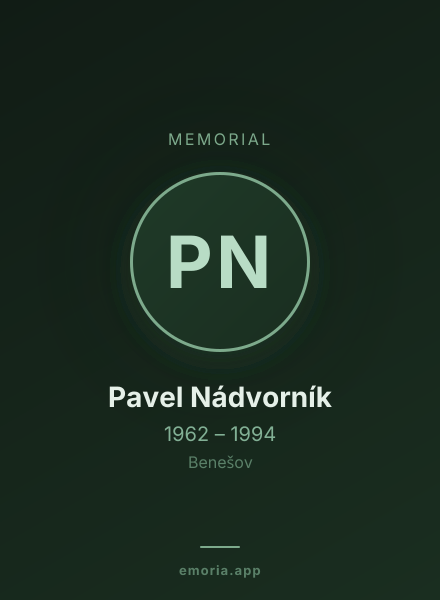 Memorial portrait of Pavel Nádvorník