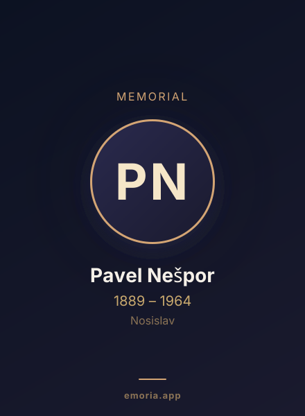 Memorial portrait of Pavel Nešpor