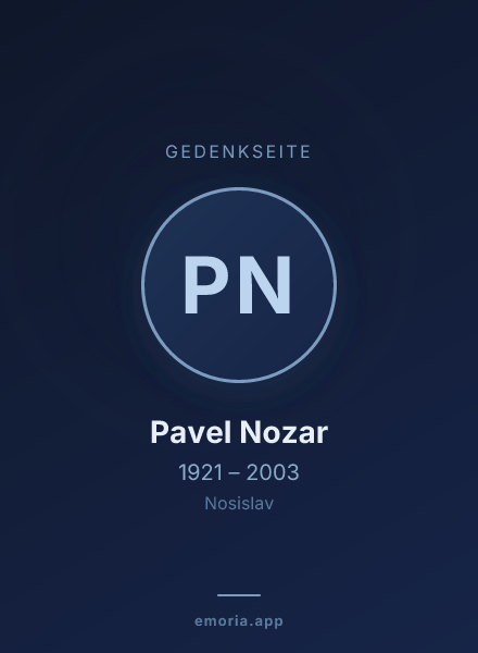 Gedenkportrait von Pavel Nozar