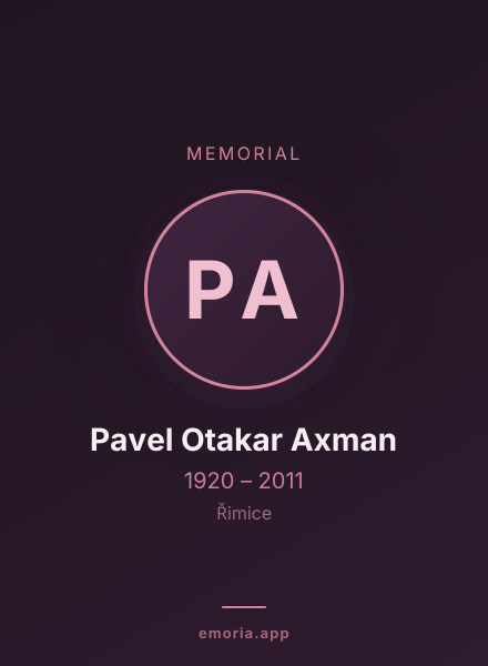 Memorial portrait of Pavel Otakar Axman