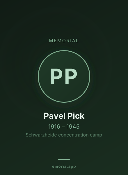 Memorial portrait of Pavel Pick