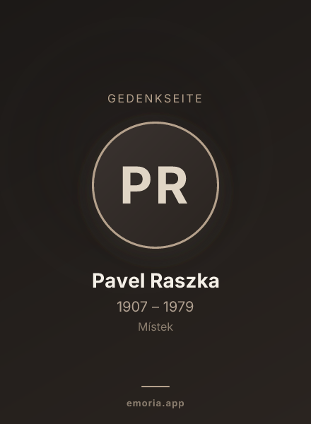 Gedenkportrait von Pavel Raszka