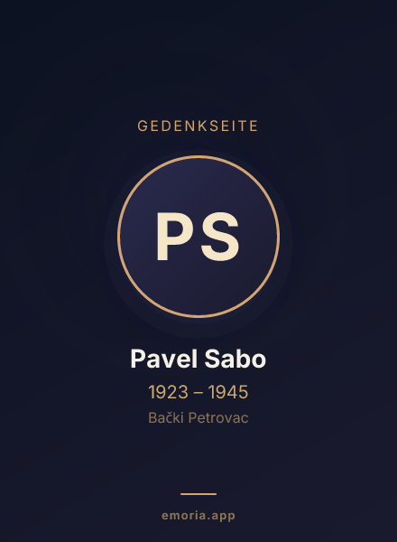 Gedenkportrait von Pavel Sabo