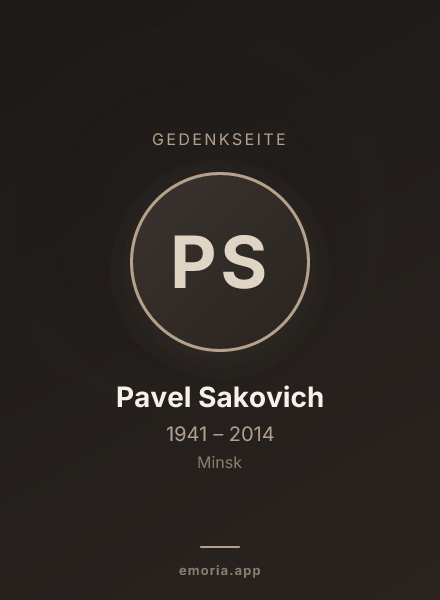 Gedenkportrait von Pavel Sakovich