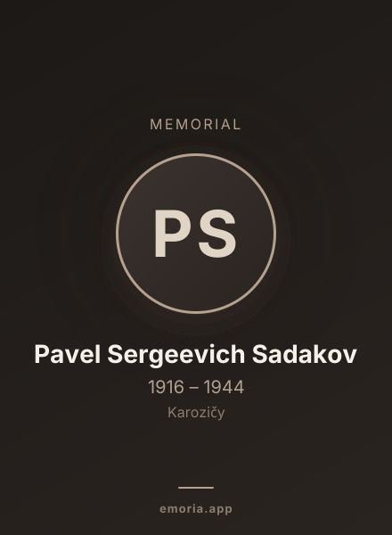 Memorial portrait of Pavel Sergeevich Sadakov