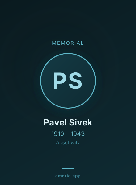 Memorial portrait of Pavel Sivek