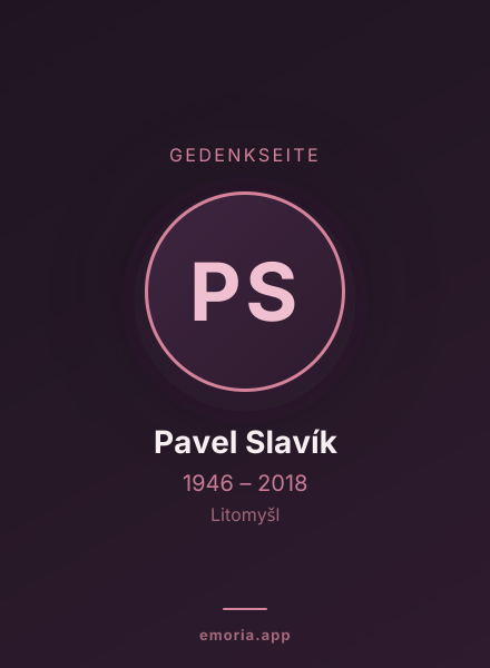 Gedenkportrait von Pavel Slavík