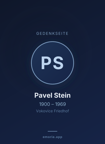 Gedenkportrait von Pavel Stein