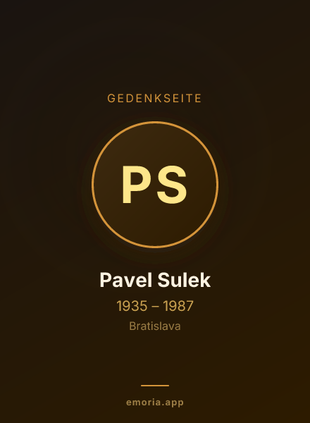 Gedenkportrait von Pavel Sulek