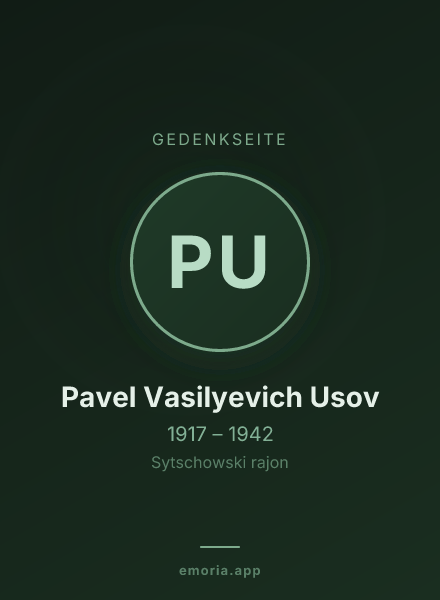 Gedenkportrait von Pavel Vasilyevich Usov