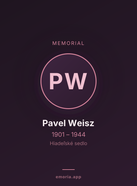 Memorial portrait of Pavel Weisz