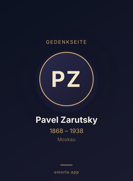 Gedenkportrait von Pavel Zarutsky