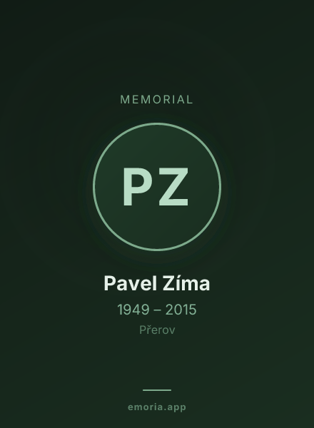 Memorial portrait of Pavel Zíma