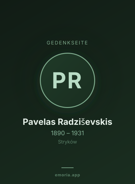 Gedenkportrait von Pavelas Radziševskis