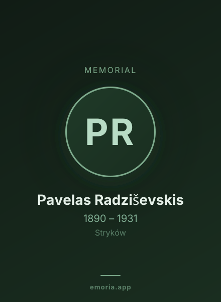 Memorial portrait of Pavelas Radziševskis