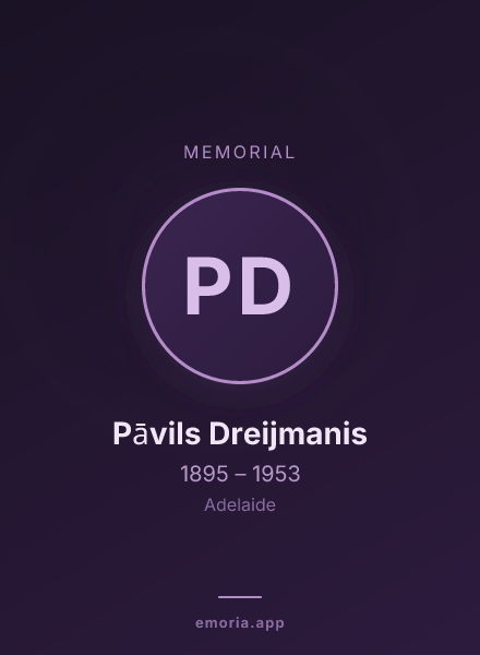 Memorial portrait of Pāvils Dreijmanis