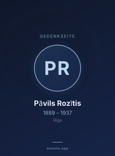 Gedenkportrait von Pāvils Rozītis
