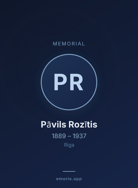 Memorial portrait of Pāvils Rozītis