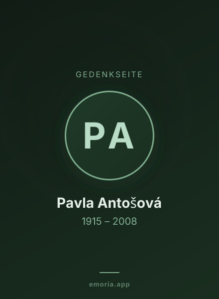 Gedenkportrait von Pavla Antošová