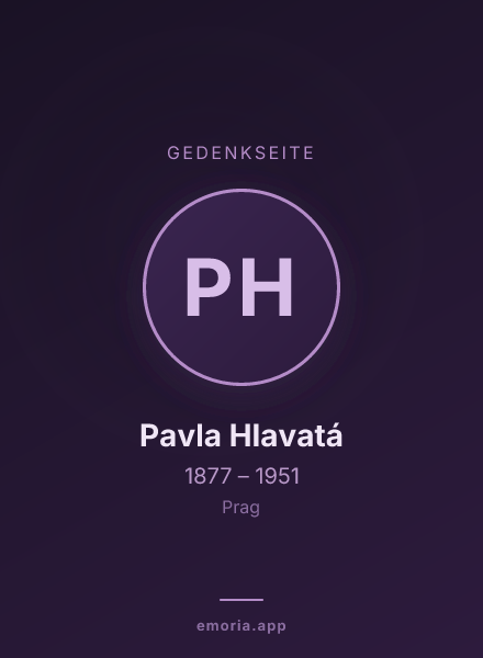 Gedenkportrait von Pavla Hlavatá