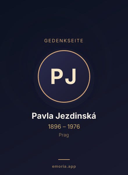 Gedenkportrait von Pavla Jezdinská