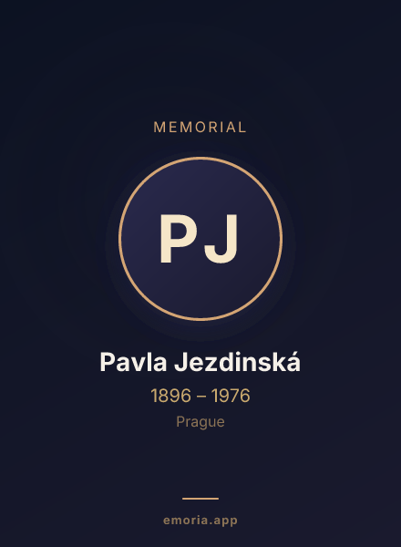 Memorial portrait of Pavla Jezdinská