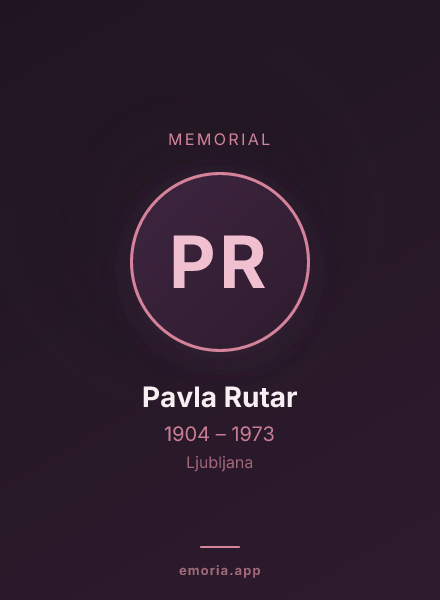 Memorial portrait of Pavla Rutar