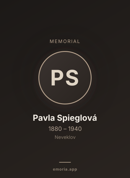 Memorial portrait of Pavla Spieglová
