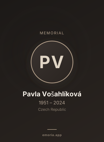 Memorial portrait of Pavla Vošahlíková